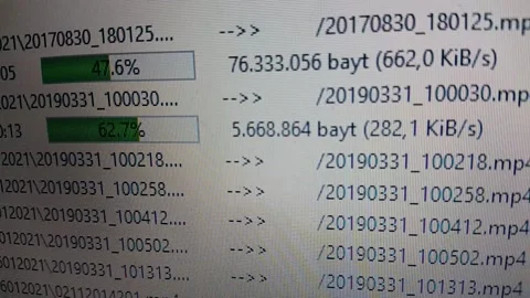 Ftp file transfer time remaining completed uploaded information Stock Footage 146287984