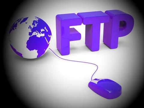 Ftp File Transfer Transferring Data 3d Rendering Иллюстрация
