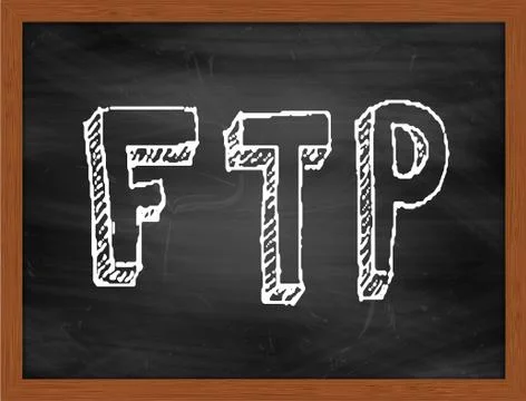 FTP  hand writing text on black chalkboard Illustrazione stock