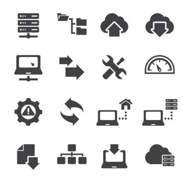 Ftp &amp; hosting icons Stock Illustration