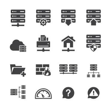 Ftp &amp; hosting icons Stock Illustration