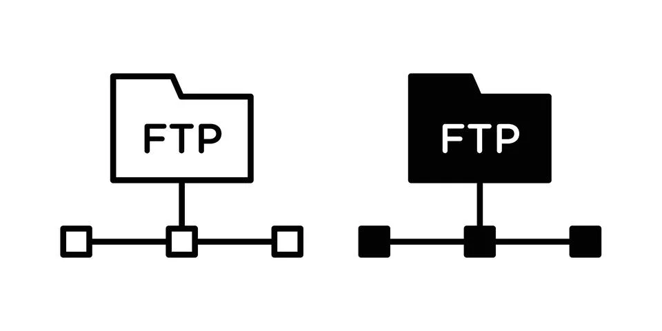 FTP icon Illustration set. Vector Eps10 for apps Stock Illustration