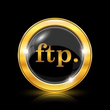  ftp. icon. Internet button on black background. EPS10 vector. 스톡 일러스트
