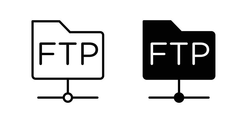FTP icon vector template set in black 库存插图
