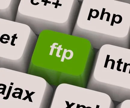 Ftp key shows file transfer protocol Stockillustratie