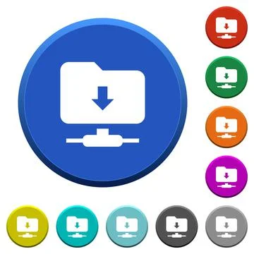 FTP navigate down beveled buttons Stock Illustration