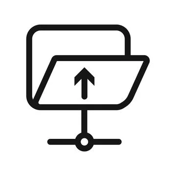 FTP navigate up icon Black line art vector イラスト素材