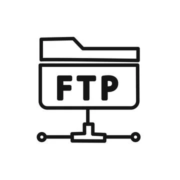 FTP navigate up icon linear vector graphics sign イラスト素材
