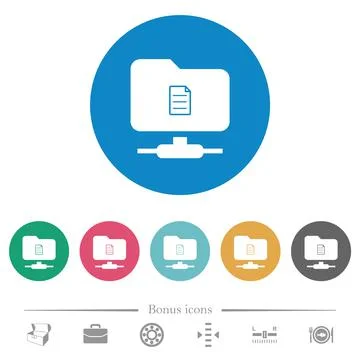 FTP properties flat round icons Illustrazione stock