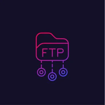 Ftp protocol vector linear icon Stock Illustration