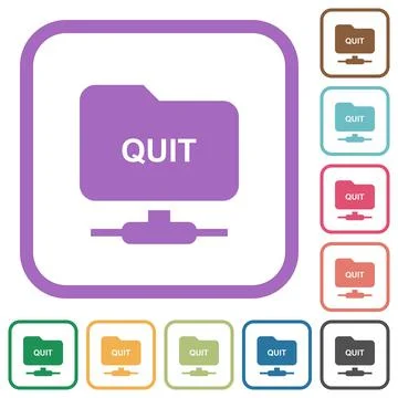 FTP quit simple icons Stock Illustration