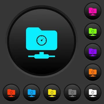 FTP quota dark push buttons with color icons Stock Illustration