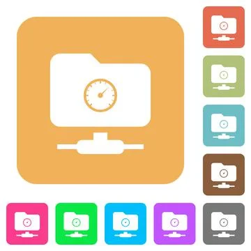 FTP quota rounded square flat icons Stock Illustration