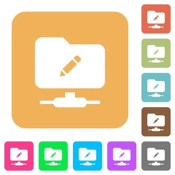 FTP rename rounded square flat icons Stock Illustration