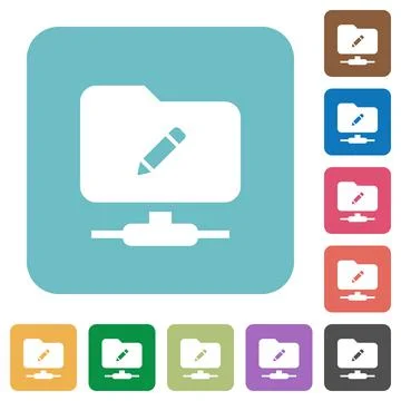 FTP rename rounded square flat icons Stock Illustration