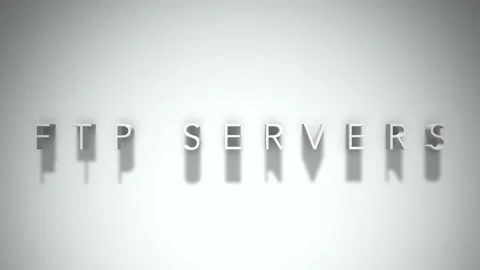 Ftp servers 3D title animation with shadows on a white background Stock Footage 297129047