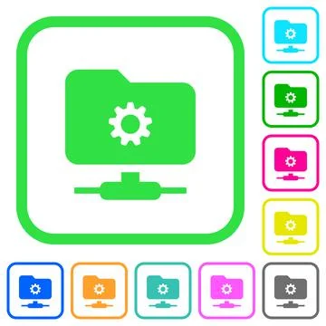 FTP settings vivid colored flat icons Illustrazione stock