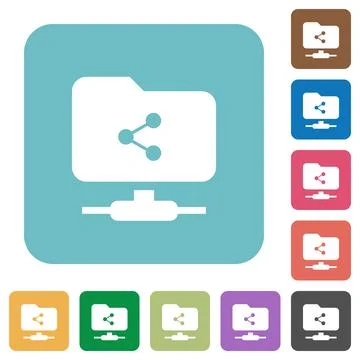 FTP share rounded square flat icons Stock Illustration