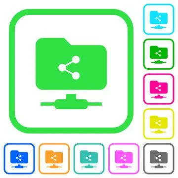FTP share vivid colored flat icons Stock Illustration