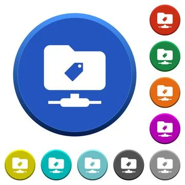 FTP tag beveled buttons Stock Illustration