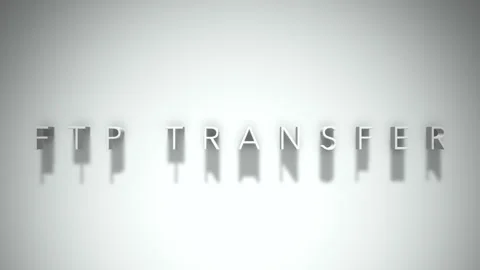 Ftp transfer 3D title animation with shadows on a white background Stock Footage 298002118