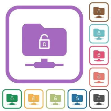 FTP unlock simple icons Stock Illustration