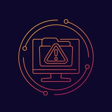 Ftp warning, error line icon, vector design Illustrazione stock