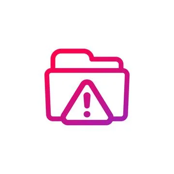 Ftp warning, folder error icon Stock Illustration