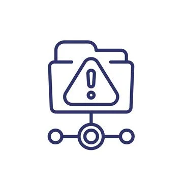 Ftp warning or error line icon, vector Ilustración de archivo