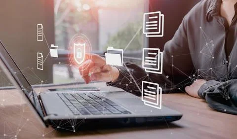 FTP(File Transfer Protocol) files receiver, computer backup copy. File sharin Foto stock