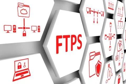 FTPS concept cell background 3d illustration Illustrazione stock