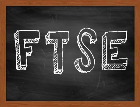 FTSE  hand writing text on black chalkboard Stock Illustration