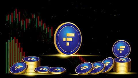 Ftx token crypto currency illustration green screen background Stock Footage 300183074