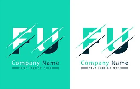 FU Letter Logo Vector Design Concept Elements 库存插图