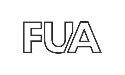 FUA logo design template with strong and modern bold text. Initial based ve.. Stock Illustration