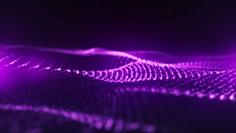 Fuchsia abstract digital waves seamlessly flowing with soft purple light. Stock Footage 269336280
