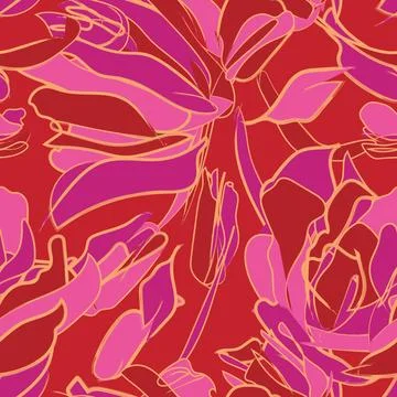 Fuchsia Outlined Floral seamless pattern design Stock-Illustration