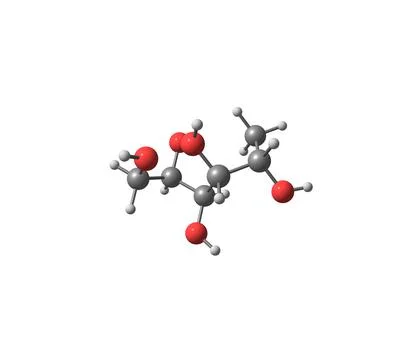 Fucitol molecule isolated on white Illustrazione stock