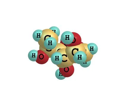 Fucitol molecule isolated on white Stock Illustration