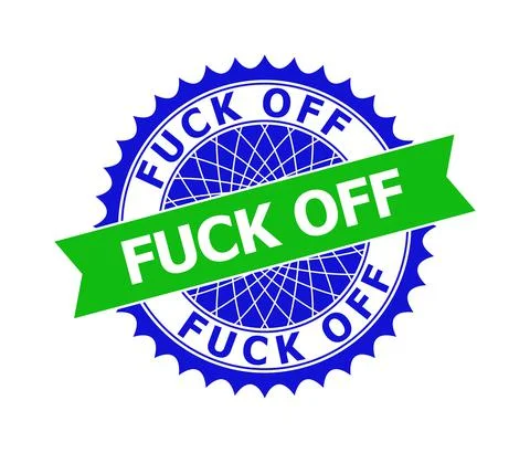 FUCK OFF Bicolor Clean Rosette Template for Stamps Stock Illustration