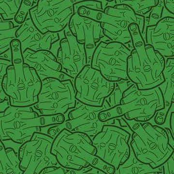 Fuck pattern seamless. Middle finger gesture background. Stock Illustration