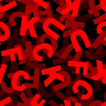 Fuck seamless pattern. 3D texture of letter. Lettering Ornament Illustrazione stock