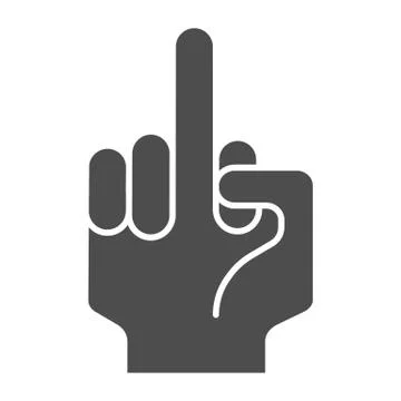 Fuck off sign solid icon. Hand gesture vector illustration isolated on white Stock Illustration