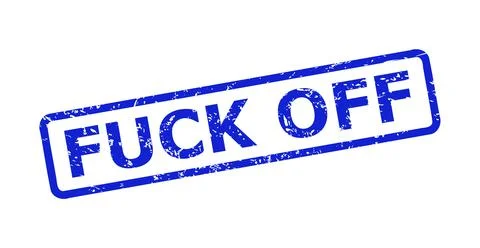 FUCK OFF Stamp with Corroded Surface and Rounded Rect Frame Stock Illustration