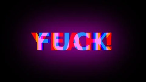 Fuck yeah text with stylization and bright colors, 3d render computer generat Stock Illustration