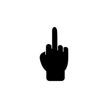 Fuck You Hand Gesture Solid Flat Vector Icon Isolated on White Background Stockillustratie