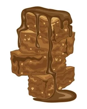 Fudge brownies 스톡 일러스트