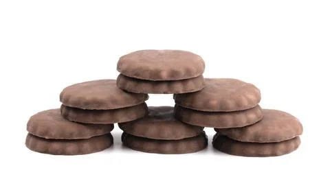 Fudge Covered Chocolate Cookies with Mint Flavor Stock Photos