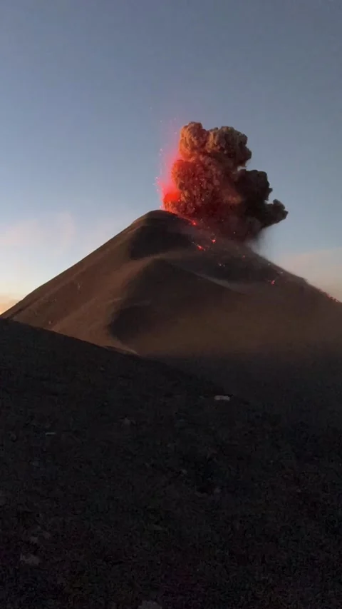 Fuego Volcano Explosion, Volcan de Fuego, Guatemala - 29 Nov 2024 Stock Footage 297422840