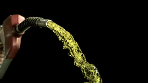Fuel being sprayed out of the gun nozzle in slow motion Видео 81219241